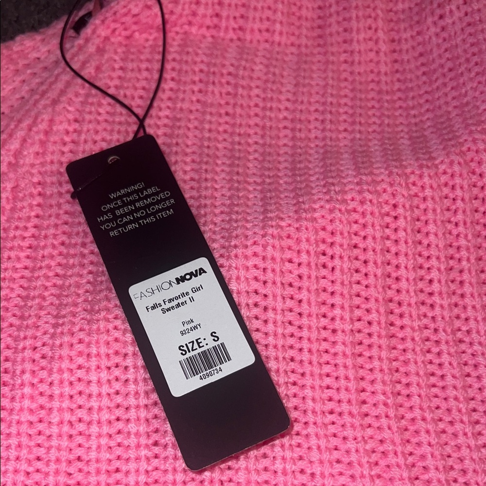 Fashion Nova Falls Favorite Girl Sweater II - Bubblegum Pink - Small. NWT - Picture 5 of 5